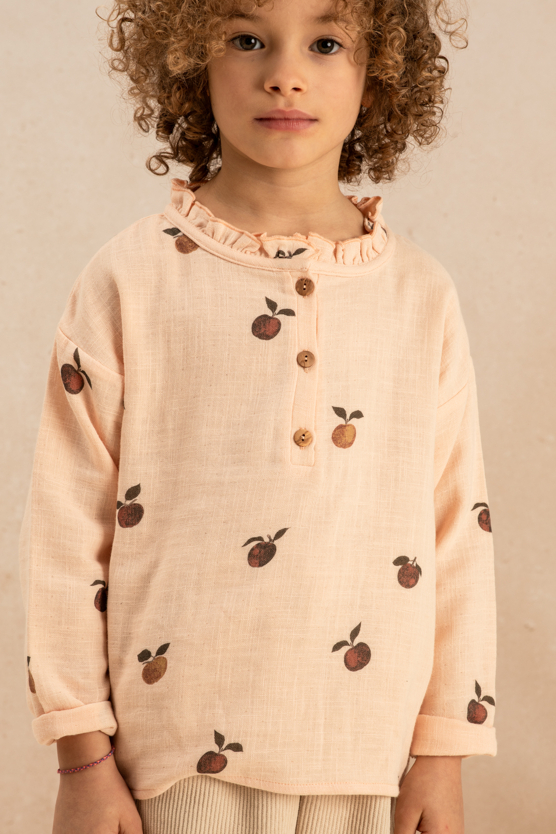 BLOUSE OLYMPE ROSE CLAIR POMMES-1