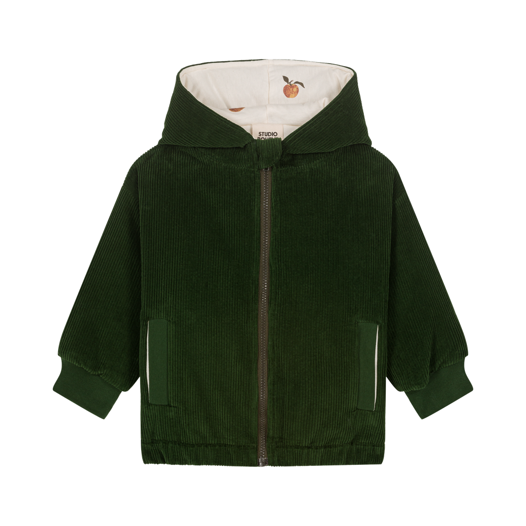 MANTEAU FRIO CORDEROY VERT SAPIN POMMES