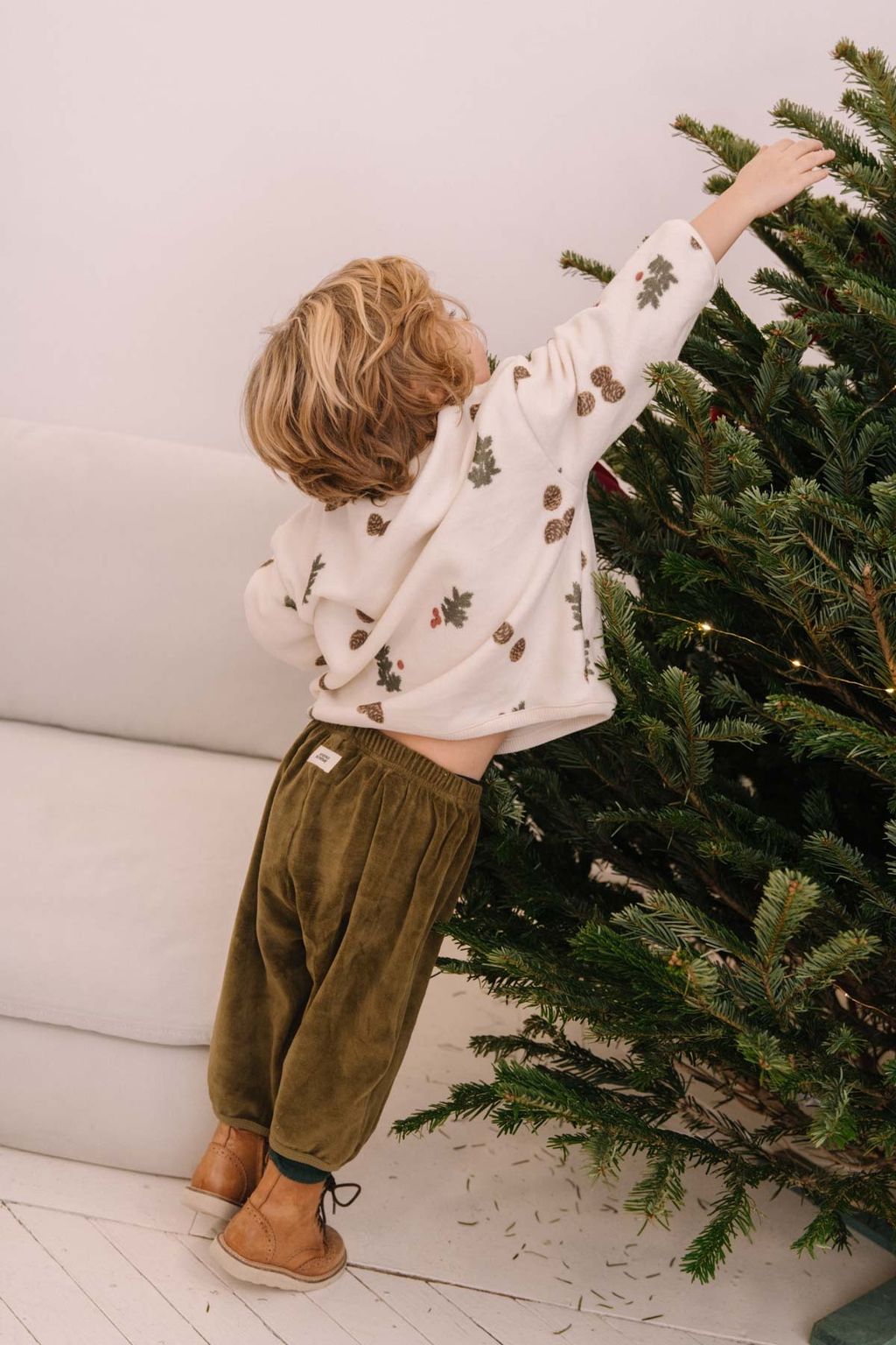 SWEATSHIRT OURS POLAR ECRU SAPIN + PANTALON PORGY VELVET-1