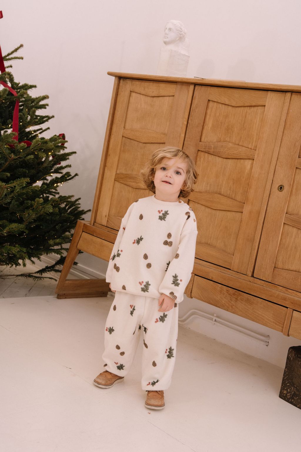 SWEATSHIRT OURS POLAR ECRU SAPIN + PANTALON PORGY POLAR ECRU SAPIN-1