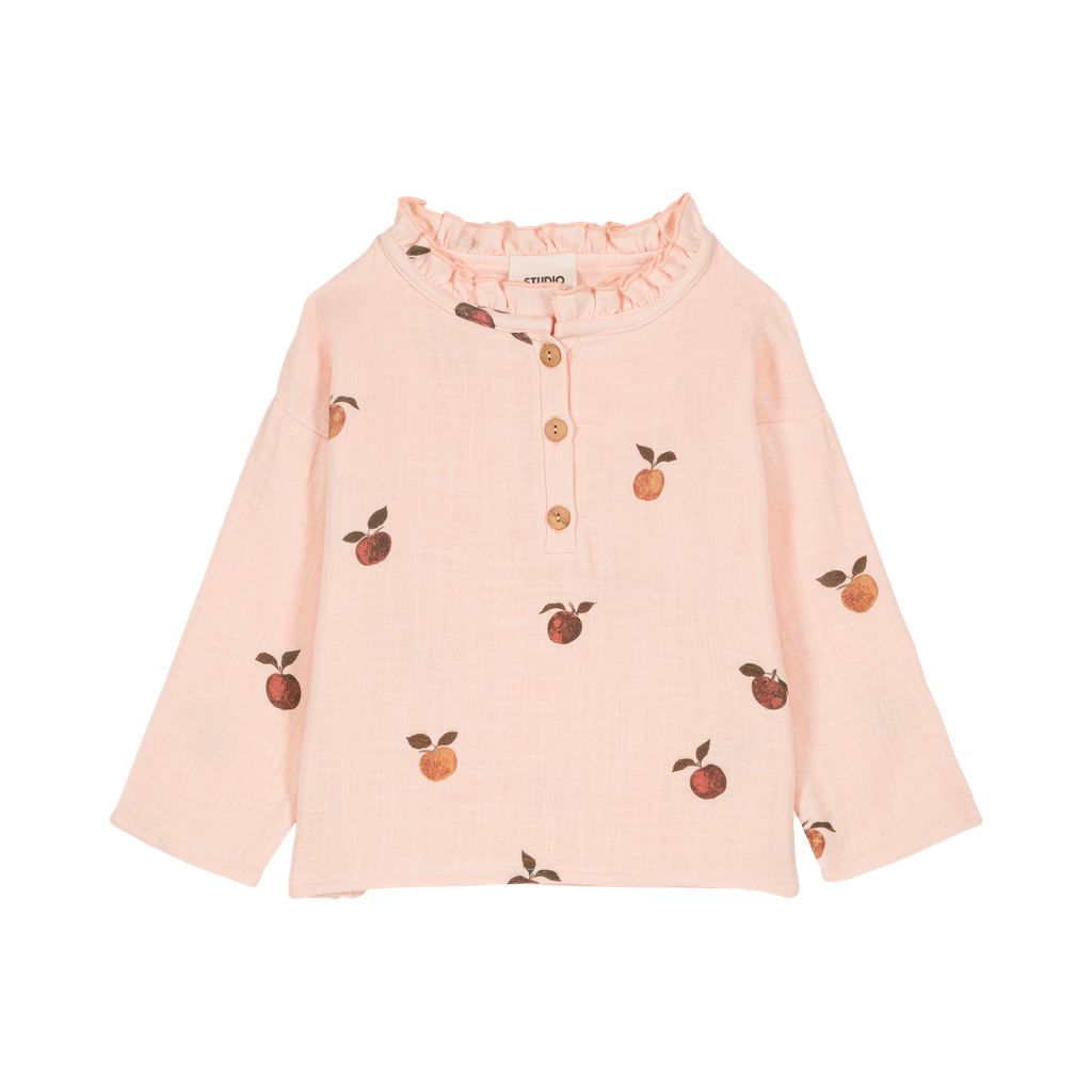 BLOUSE OLYMPE ROSE POMMES