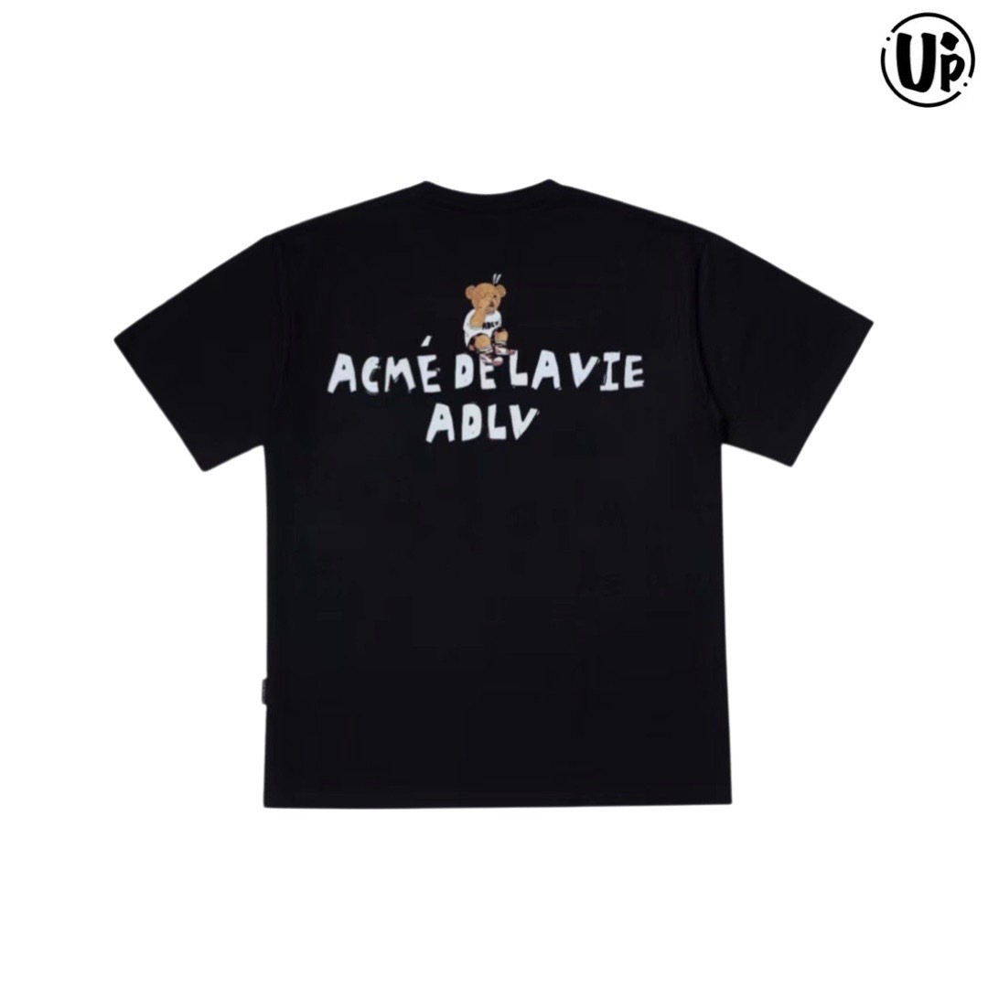 [acmé de la vie] Check Pants Bear Short Sleeve T-shirt(BLACK)