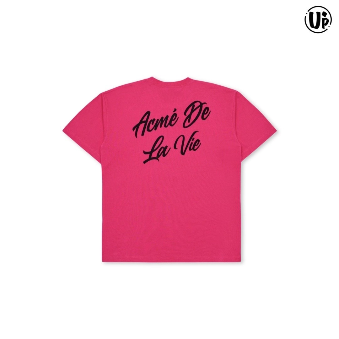 [acmé de la vie] SCRIPT LOGO PRINTING SHORT SLEEVE T-SHIRT (PINK)