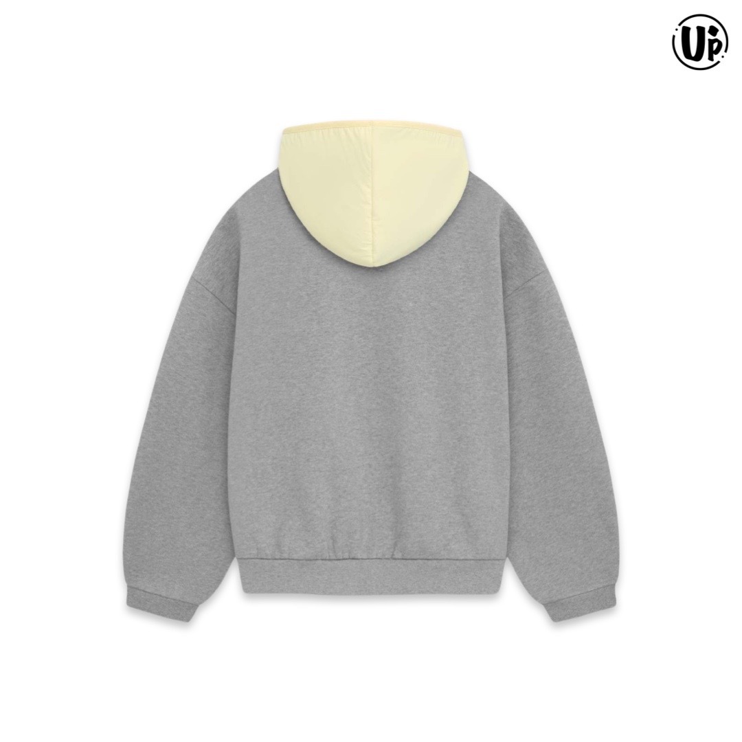 Fear of God Essentials Nylon Fleece Hoodie (Dark Heather Oatmeal/Garden Yellow)202SP244311F