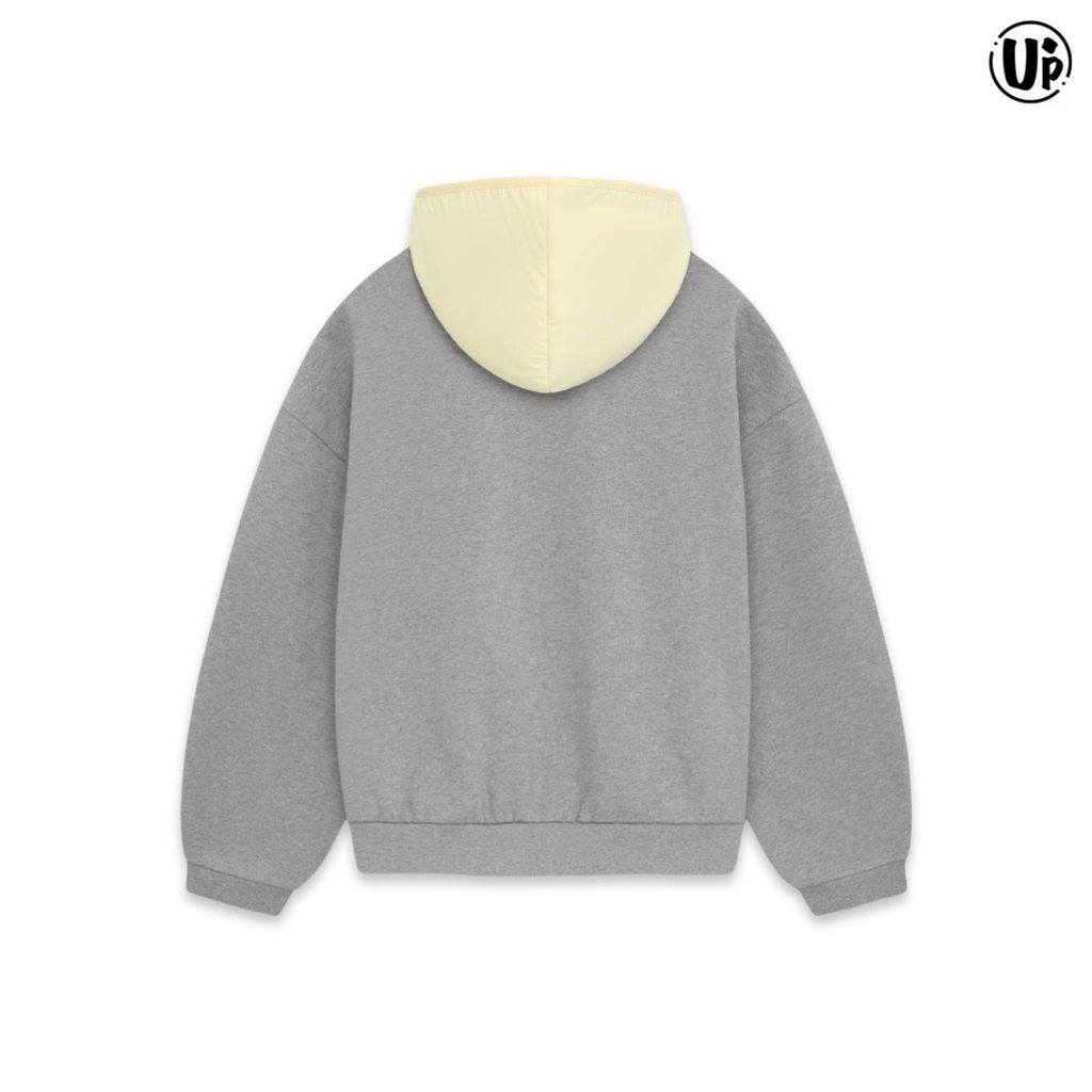 Fear of God Essentials Nylon Fleece Hoodie (Dark Heather Oatmeal/Garden Yellow)202SP244311F