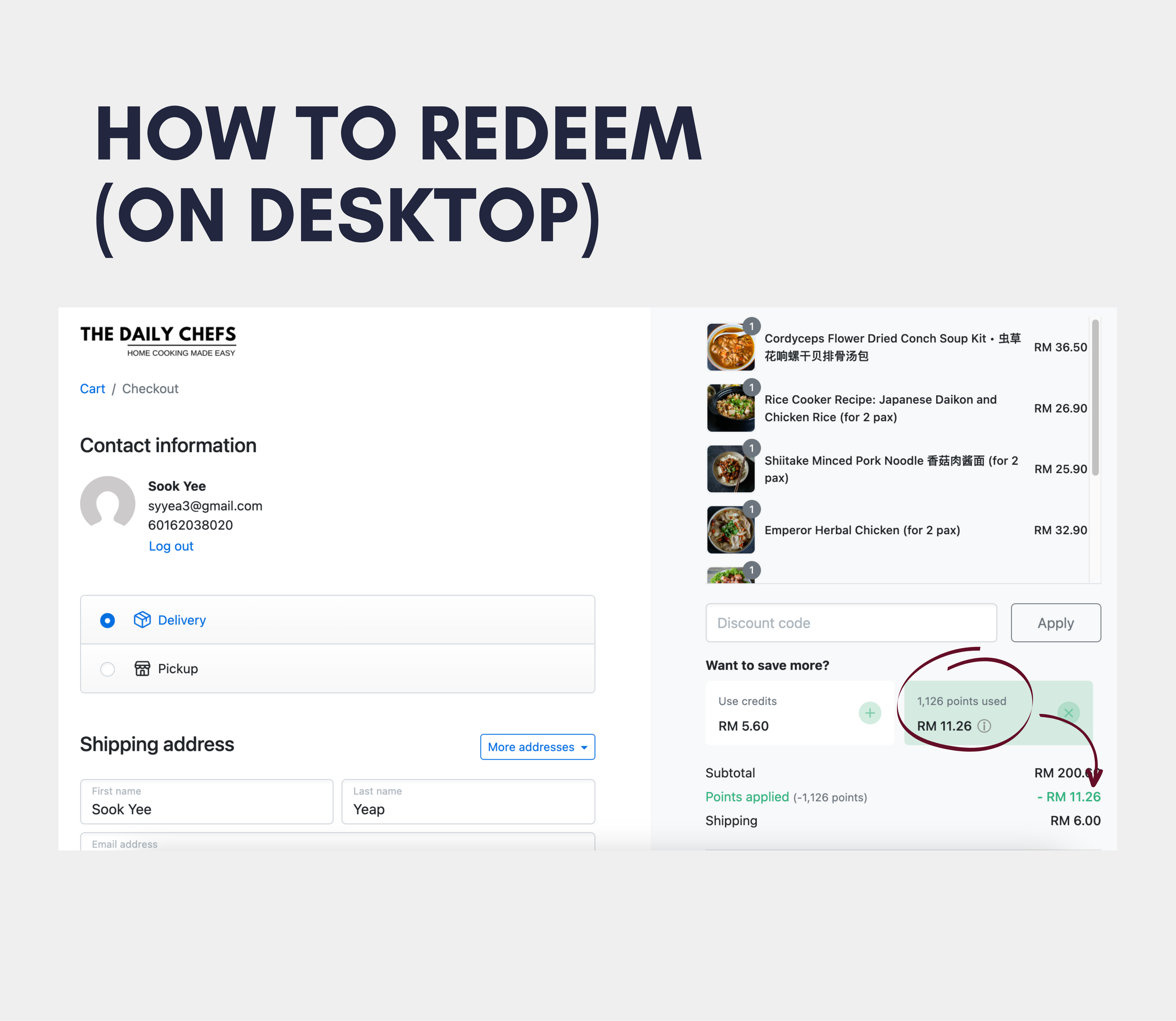 3. How to redeem - desktop