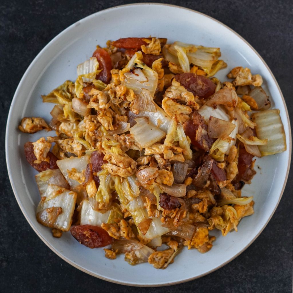 Stir Fry Chinese Cabbage with Chinese Sausage & Egg The Daily Chefs