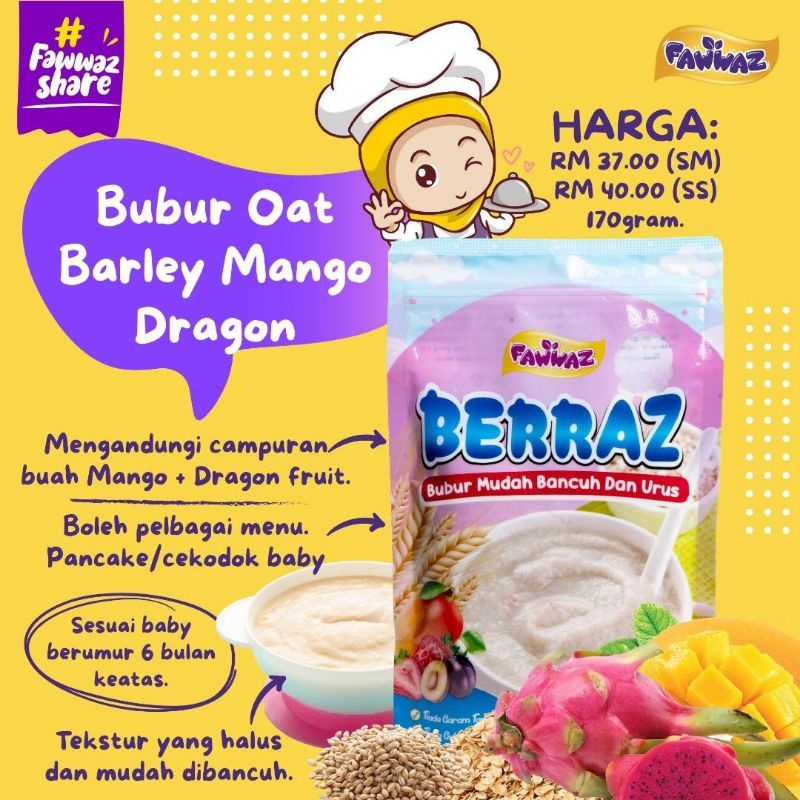 Fawwaz Babyfood Oat Barley Mango Dragon 6m Baby Belly
