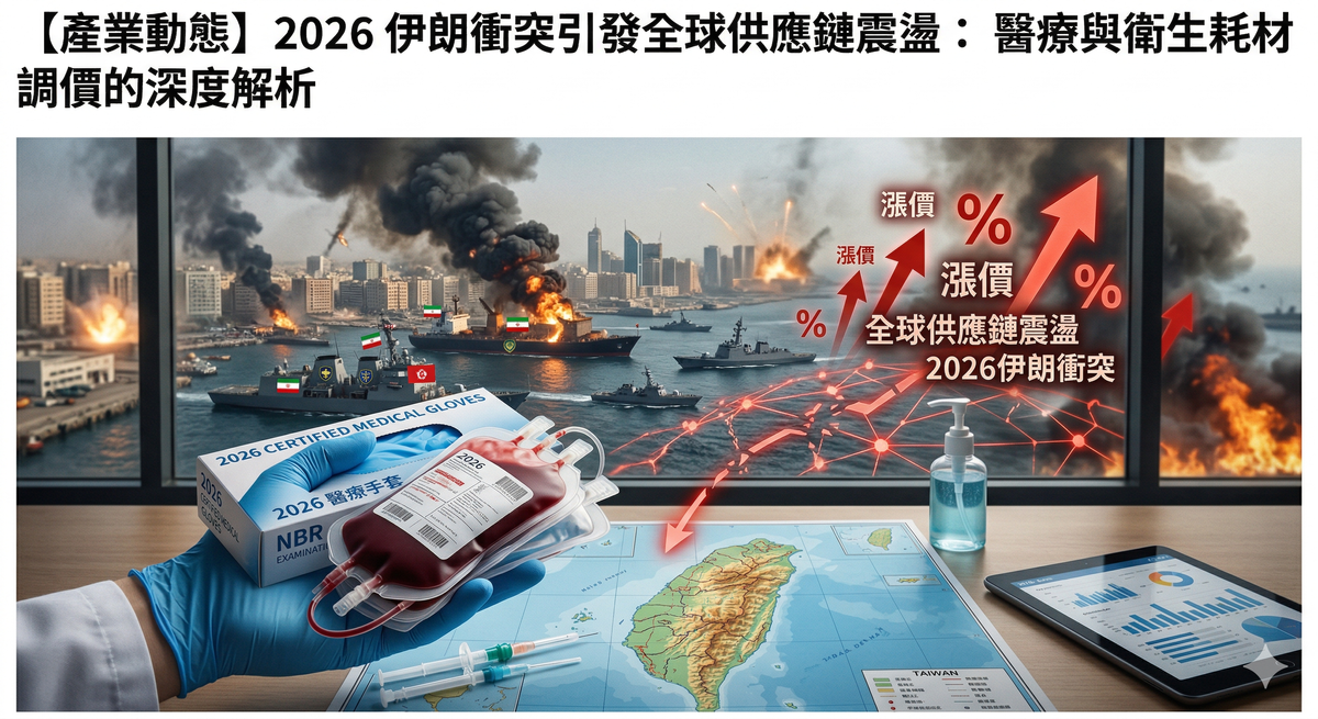 【產業動態】2026 伊朗衝突引發全球供應鏈震盪：醫療與衛生耗材調價的深度解析