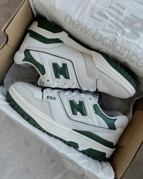 New Balance 550 white and green _ ig_ @yeddaa__