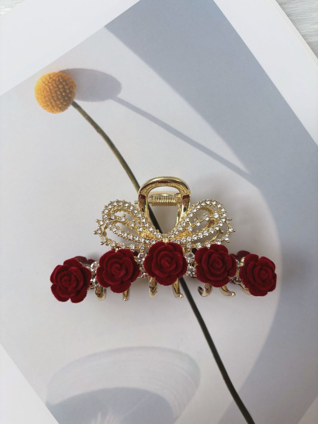 velvet rose claw clip (7cm)