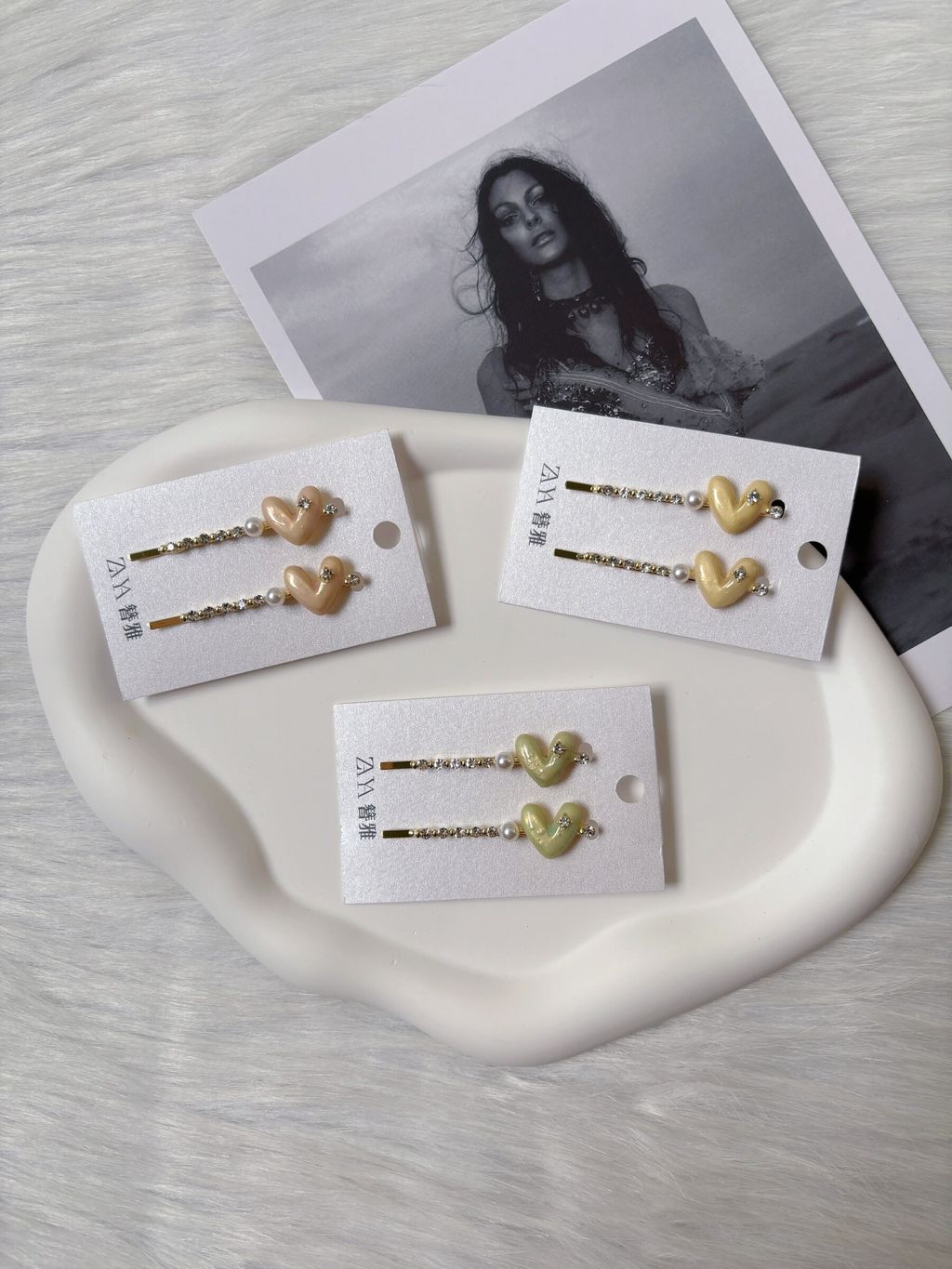 heart theme side clip (1pair)