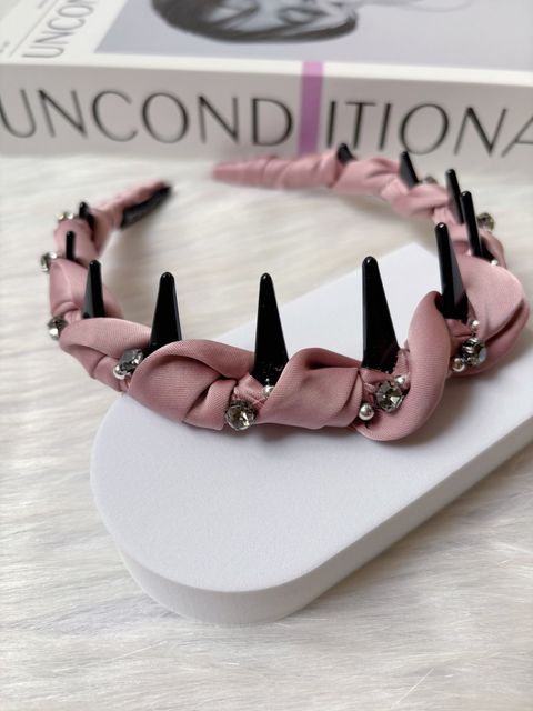 satin headband with crystal