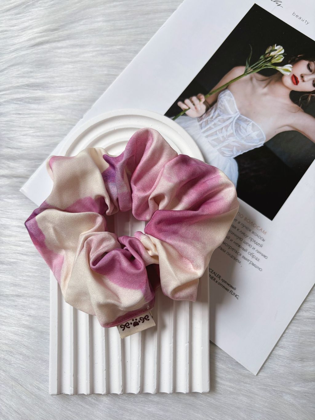mix dye satin scrunchy