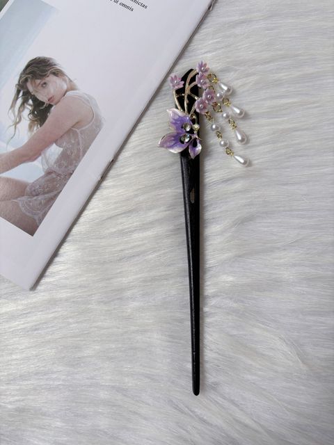 oil drop butterfly hair bun stick