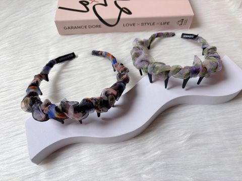 floral print organza ruffle headband