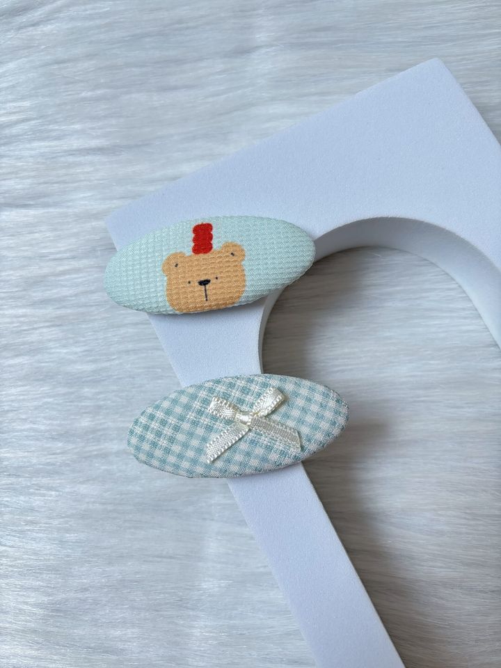 bear theme bb clip (2 in 1 set)
