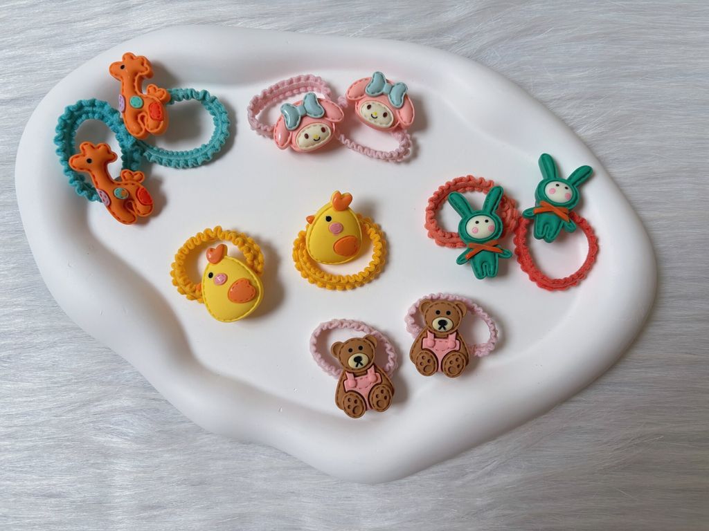 cute ornaments hair tie (bundle set of 5pairs)