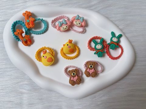 cute ornaments hair tie (bundle set of 5pairs)