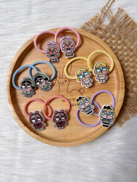 cry baby theme hair tie (bundle set of 5pairs)