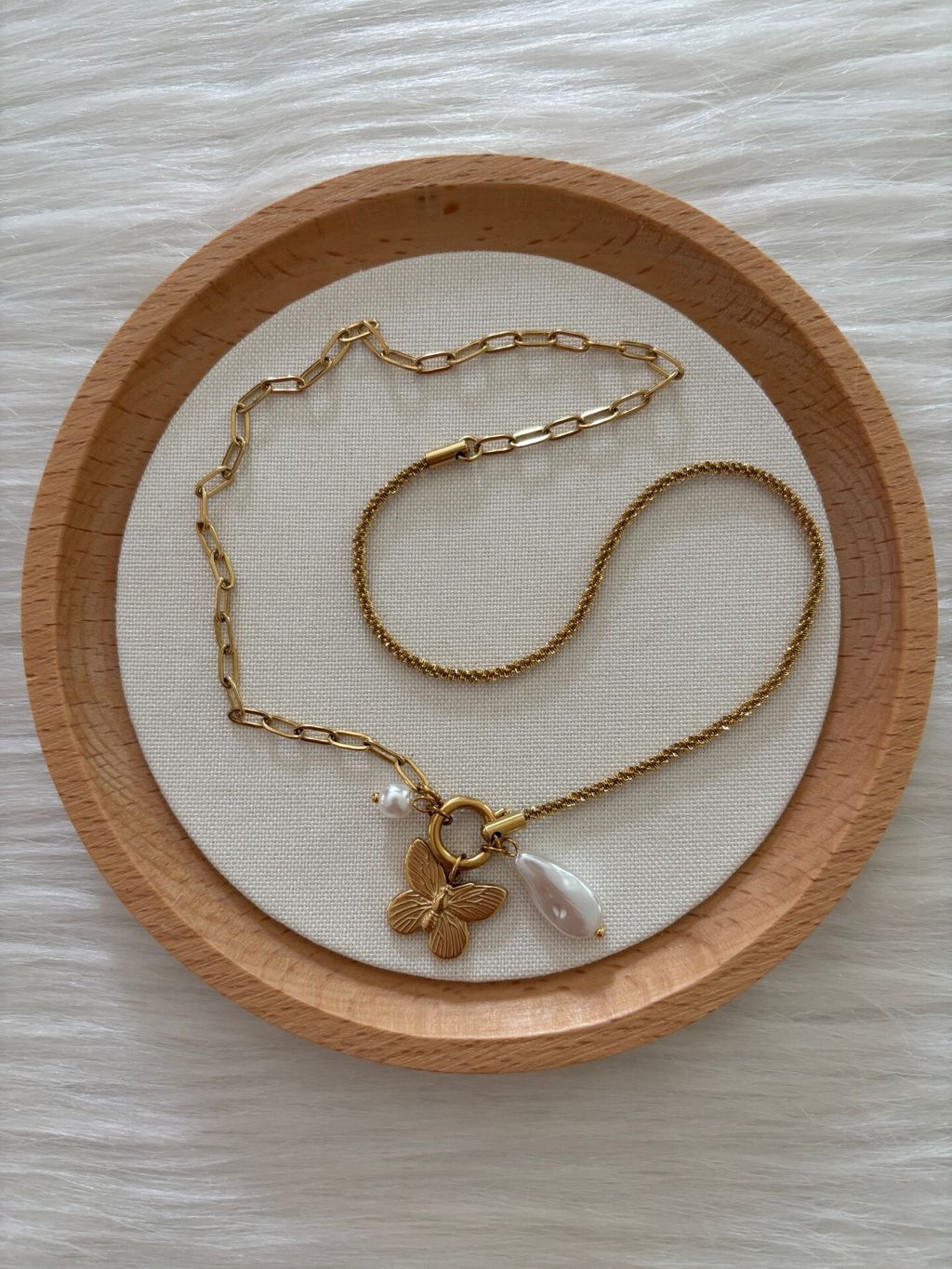 enchanted pearl butterfly necklace