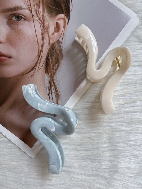 marble print acetate claw clip (13cm)