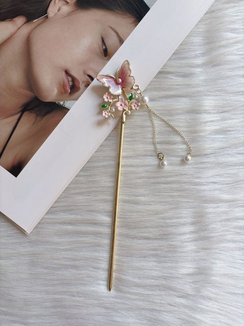 butterfly theme hair bun stick