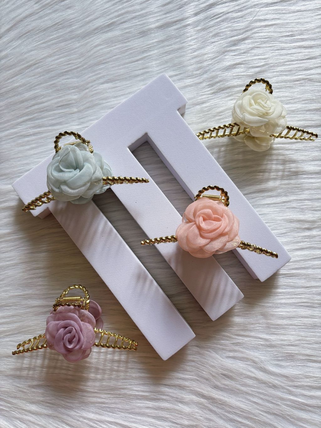 organza flower claw clip (11.5cm)