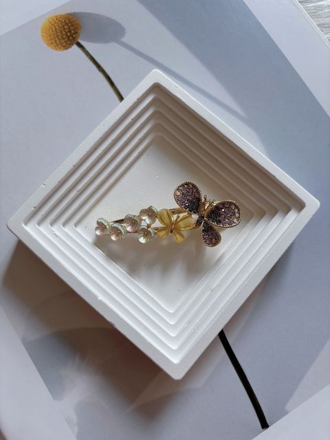 liuli butterfly mix shell flower duck clip