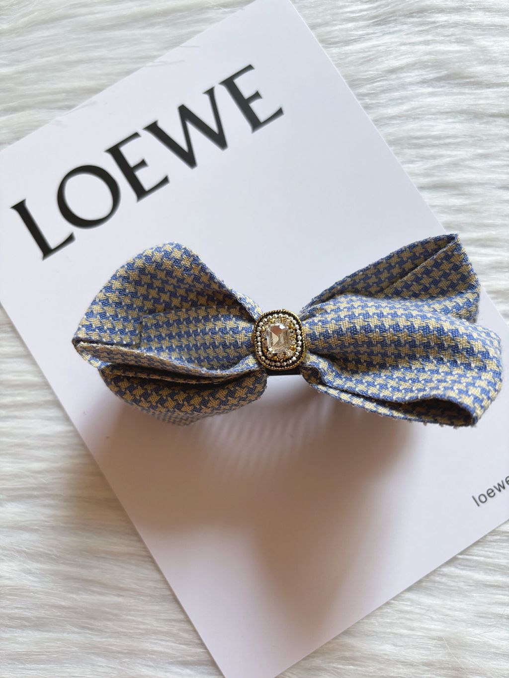houndstooth print ponytail clip