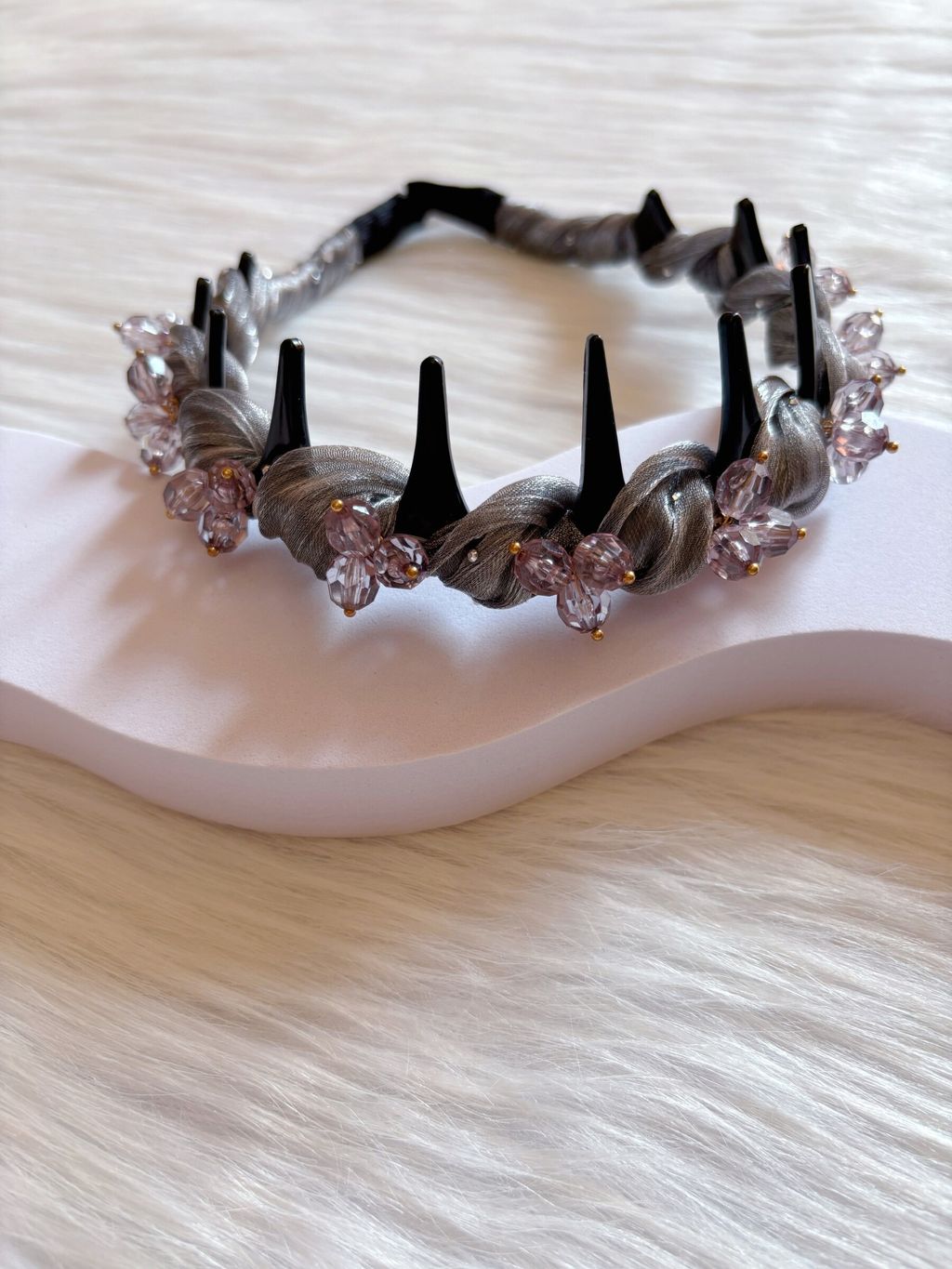 twisted crystal beads headband