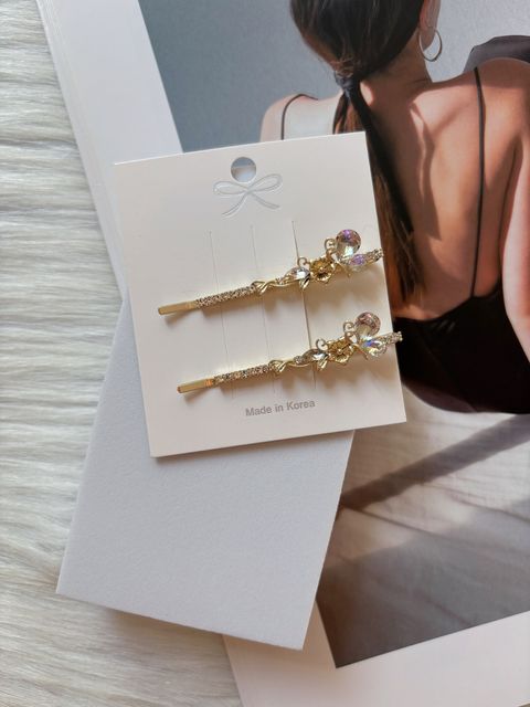 crystal butterfly side clip (1pair)