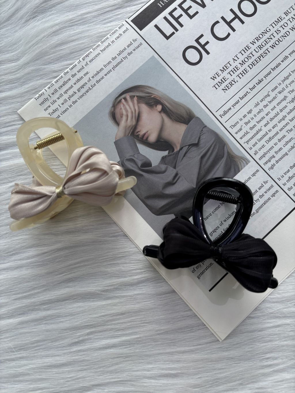 satin ribbon claw clip (8cm)