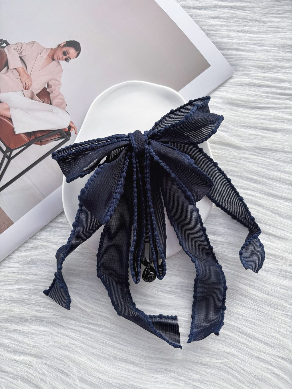 organza ribbon banana clip