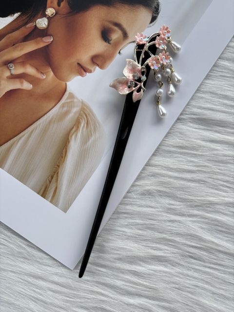oil drop butterfly hair bun stick