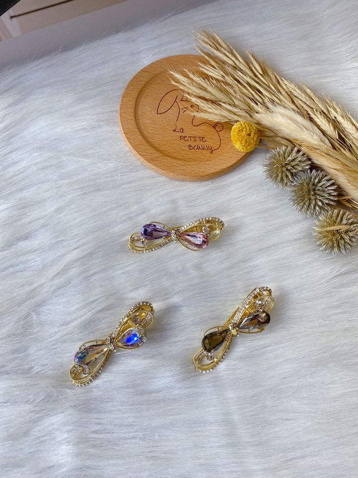 handmade crystal duck clip 