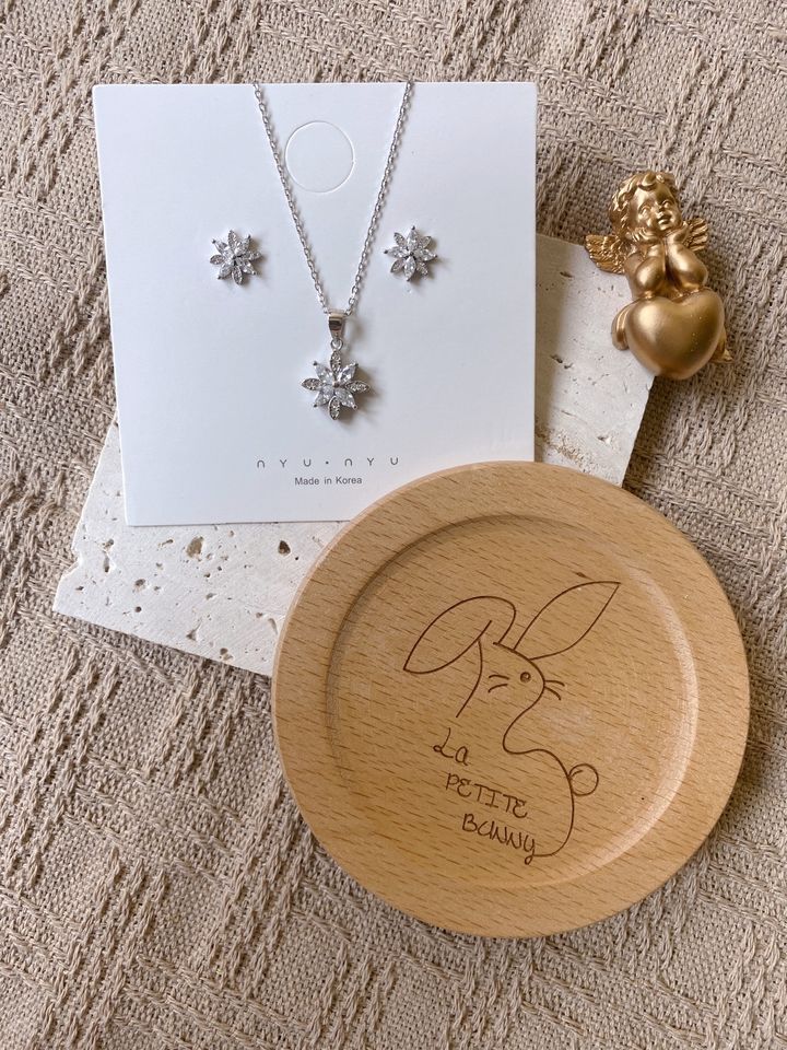 flower jewelry set (925 silver & AAA Zirconia stone)