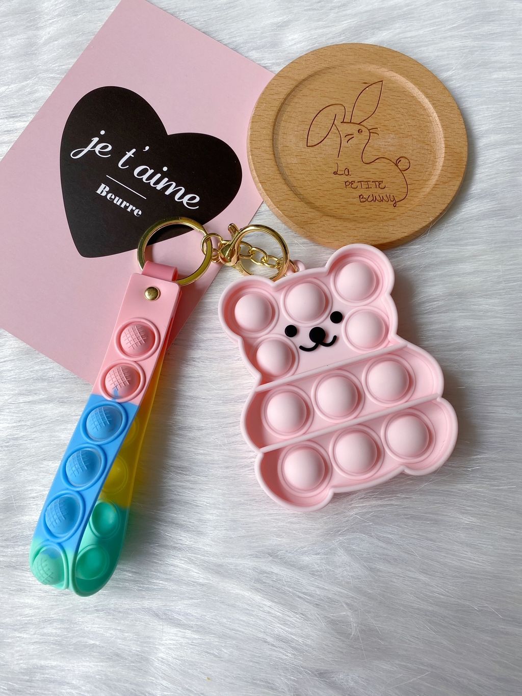 pop it fidget bear keychain (8cm {H} x 7cm {W})