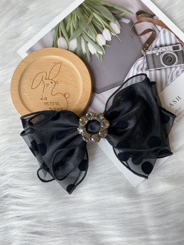 organza polka dot spring clip (10cm)