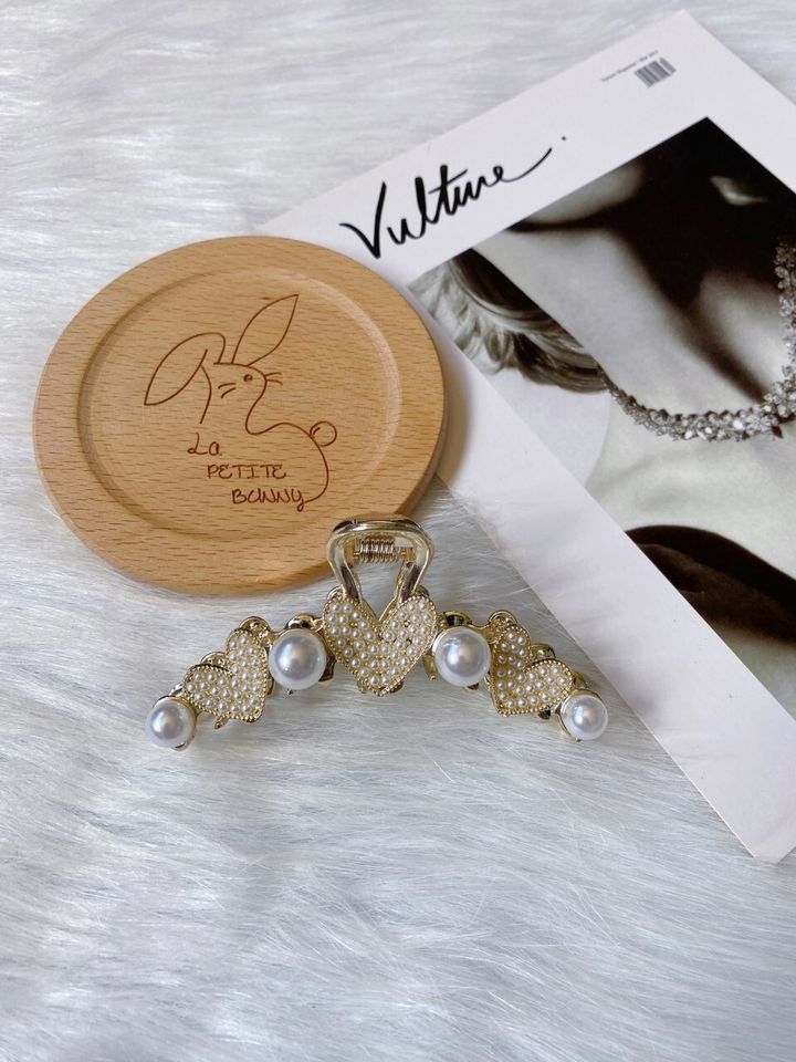 pearl heart claw clip (8cm)