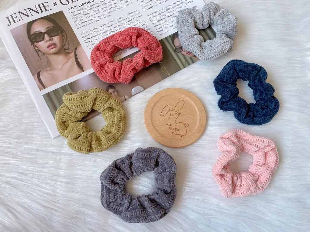 velvet crochet scrunchy