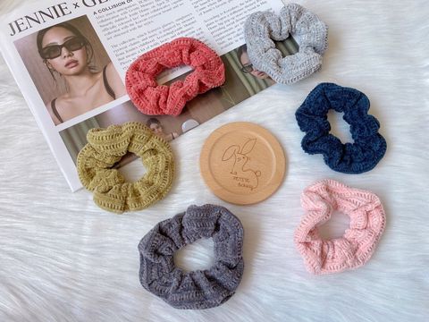 velvet crochet scrunchy