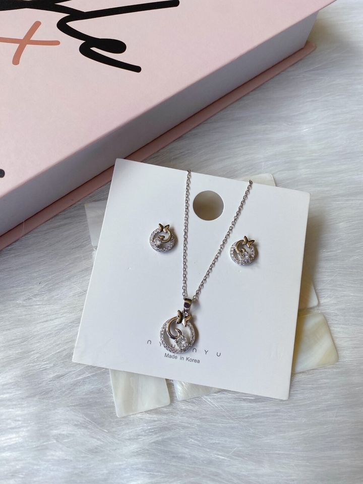 sphere butterfly set (S925 & Zirconia stone)