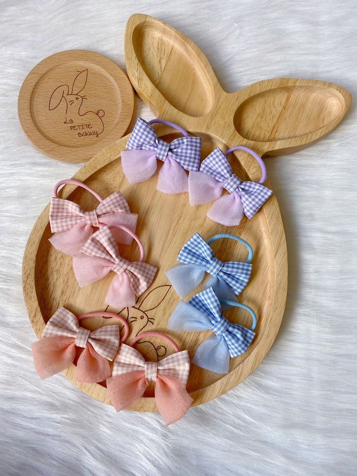 premium ribbon hair tie (bundle set of 4pairs)