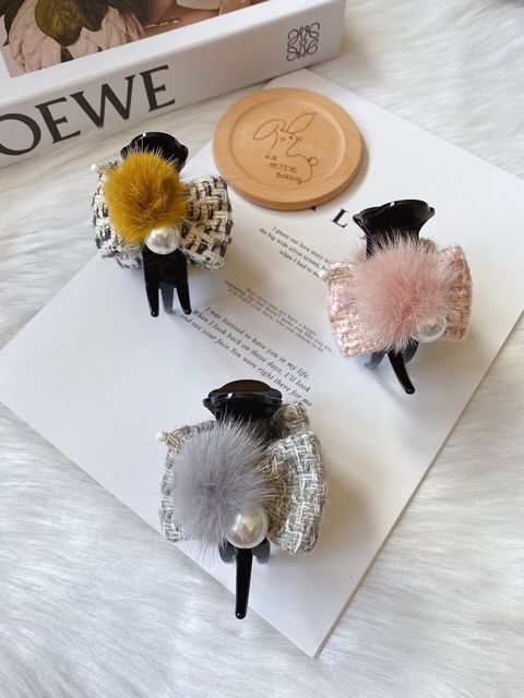 premium handmade tweed design hair bun clip