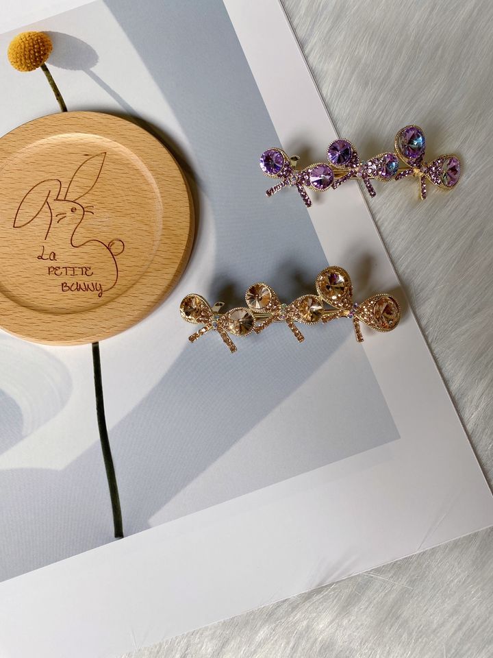 premium K9 crystal ribbon spring clip (5cm)