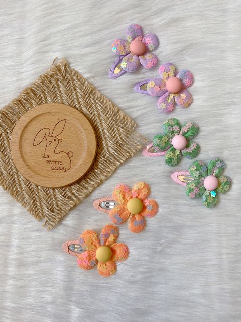 sequin flower bb clip (1 pair)