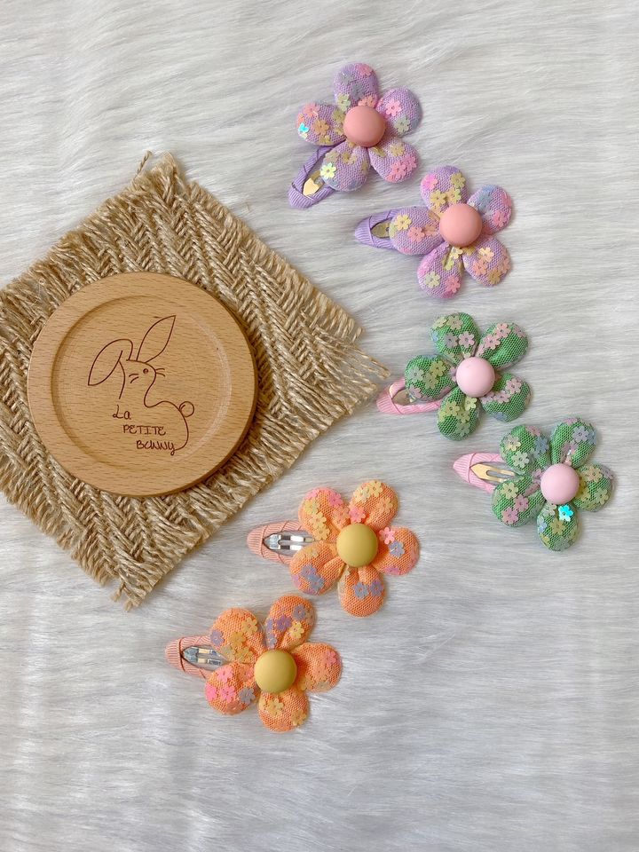 sequin flower bb clip (1 pair)