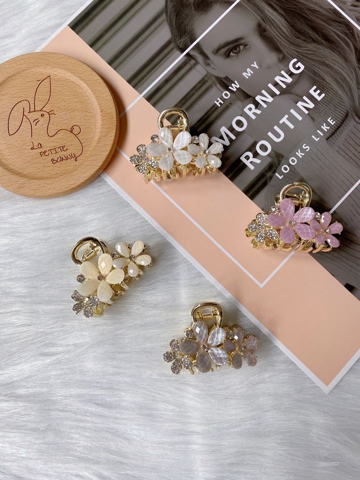 liuli mix crystal flower claw clip (4.5cm)
