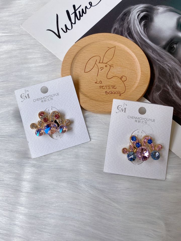 premium K9 crystal rabbit hair tie 